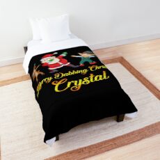 Crystal Name - Dabbing Santa Claus Elf Reindeer Snowman - Merry Dabbing Christmas Crystal Comforter