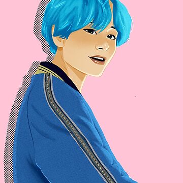 BTS V Kim Taehyung blue hair desing | Tote Bag