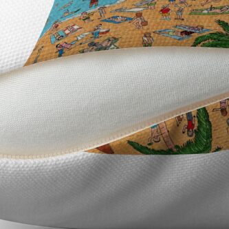 Alternate view of Where's Kimo? On Waikiki Beach! Throw Pillow