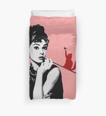 Audrey and the cat Duvet Cover