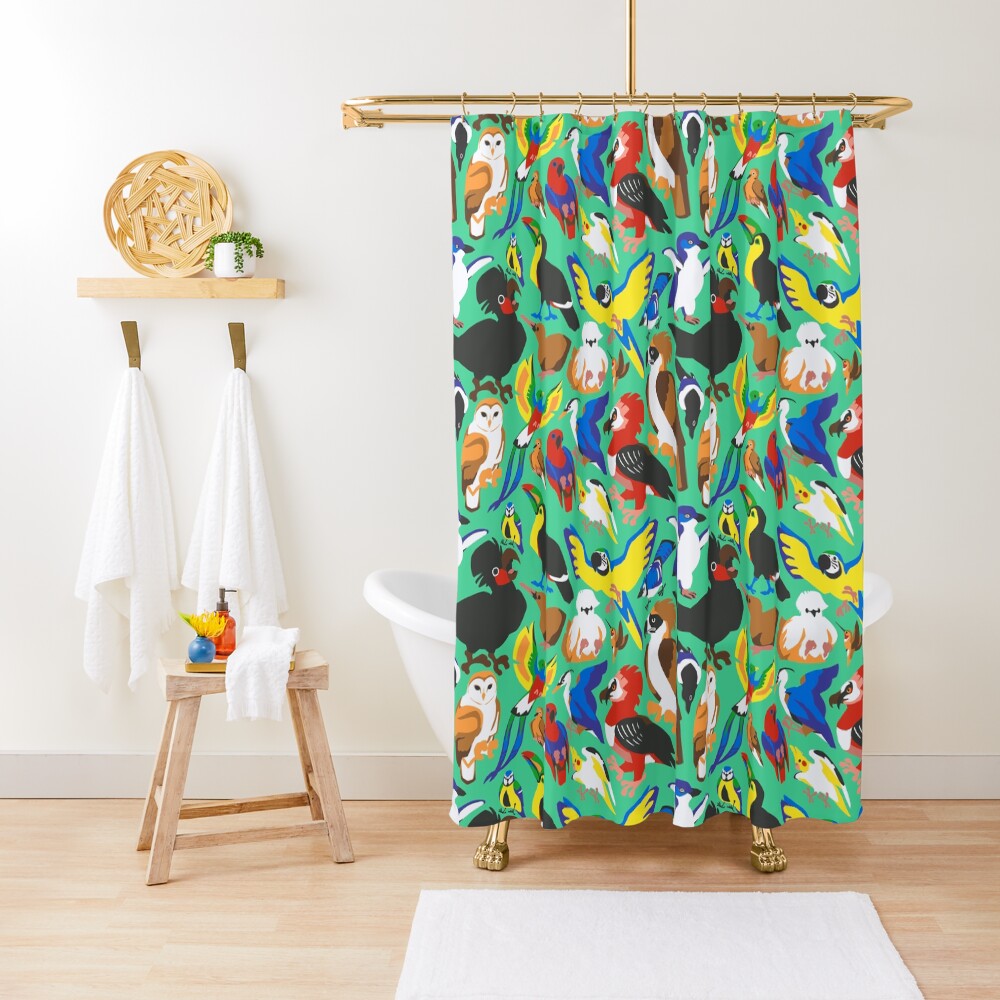 To Feather, But Not to Scale Shower Curtain