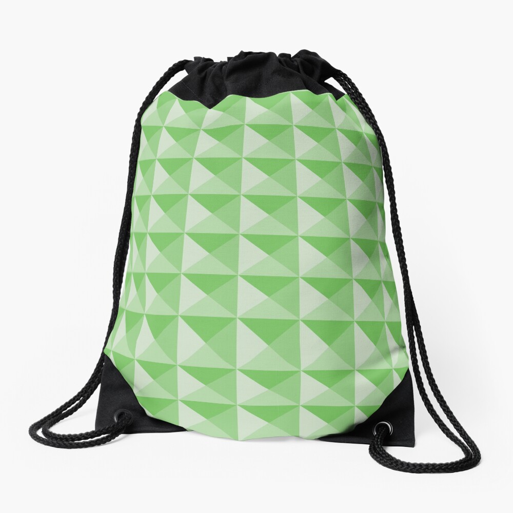 Geometric Pattern: Pyramid: Green Light Drawstring Bag