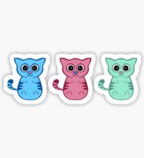 Pegatina Tres gatitos soñolientos