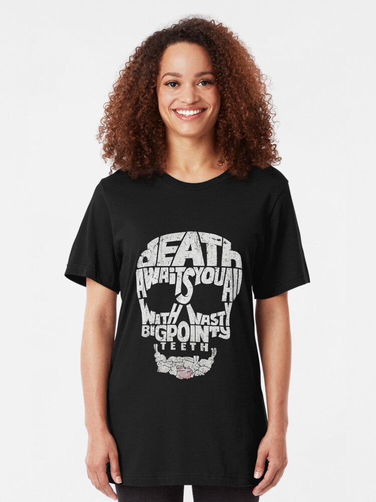 Alternate view of Death by Rabbit Slim Fit T-Shirt