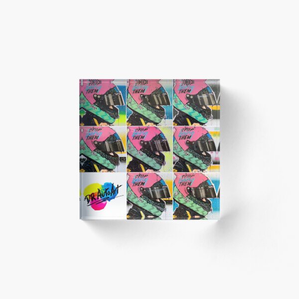 Daniel Ricciardo - Renault F1 graffiti painting collage by DRAutoArt Acrylic Block