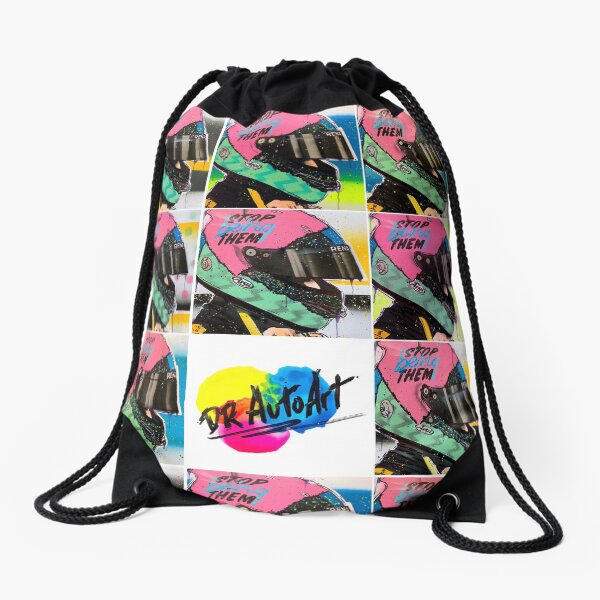 Daniel Ricciardo - Renault F1 graffiti painting collage by DRAutoArt Drawstring Bag
