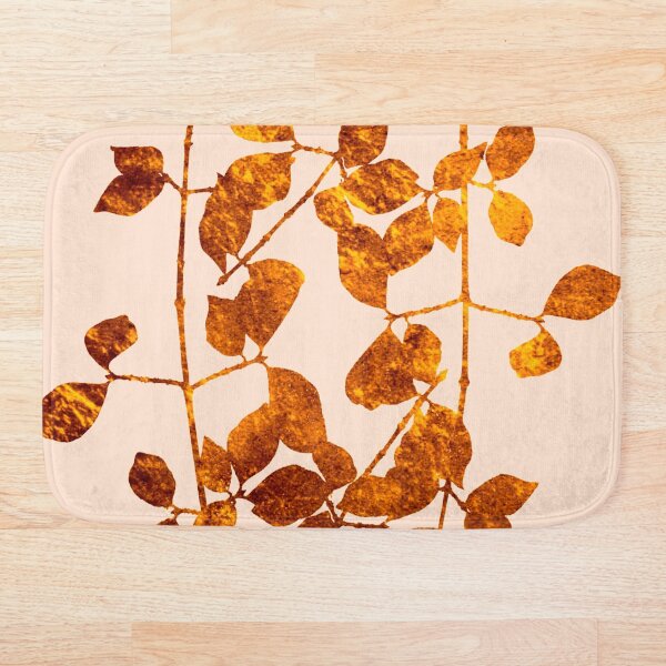 fall golden leaves Bath Mat