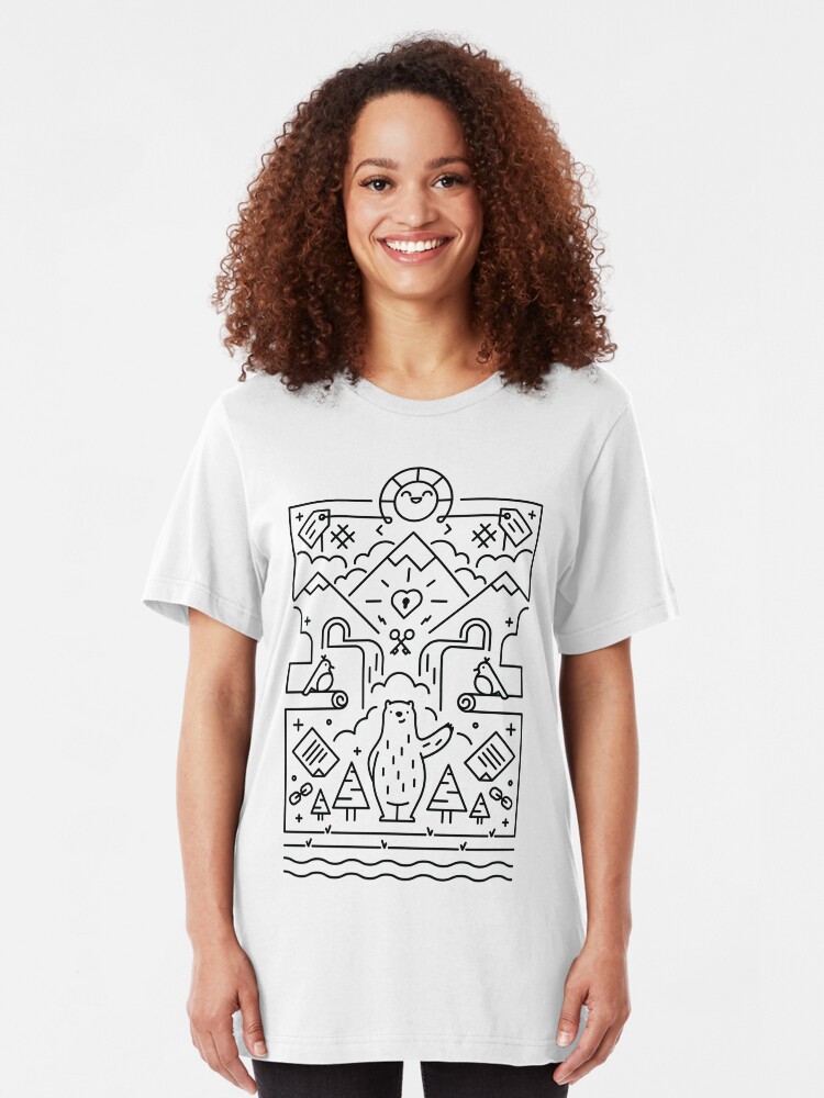 Alternate view of 3rd Bearthday Shirt - White Slim Fit T-Shirt