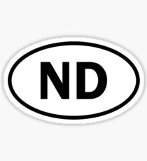 North Dakota - ND - oval sticker and more Sticker