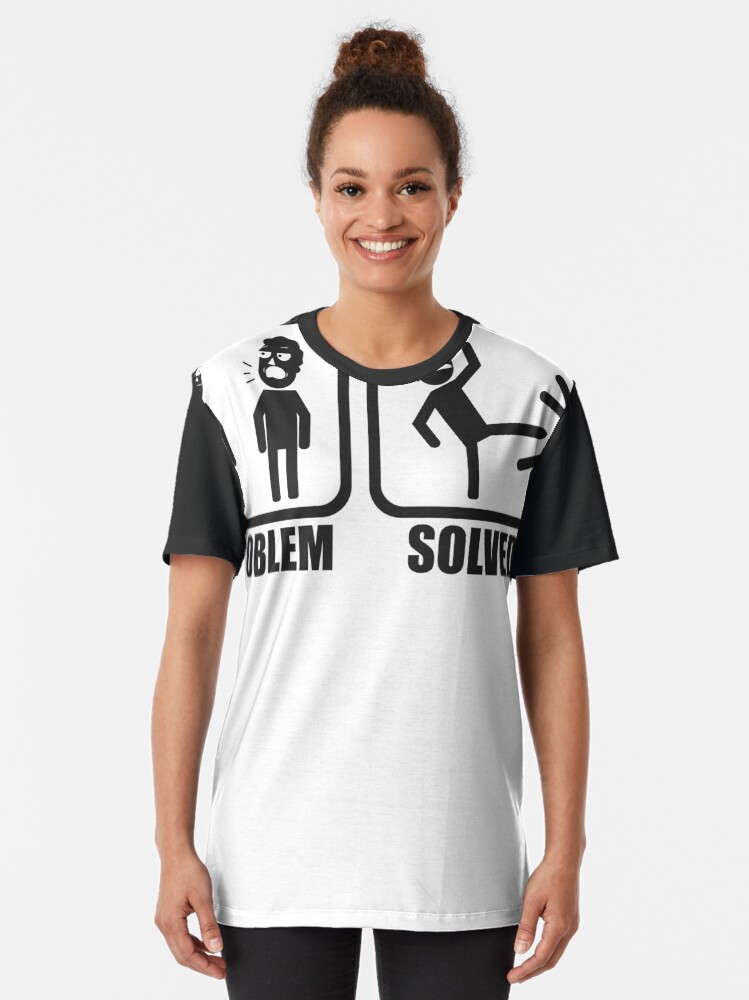Alternate view of Problem Solved Rick Kicking Jerry Graphic T-Shirt