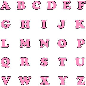 Pink alphabet mini pack. Pink letters Sticker for Sale by OkihanaShop