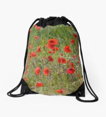 Poppies in the Fields...........Brimpton, Berks UK Drawstring Bag