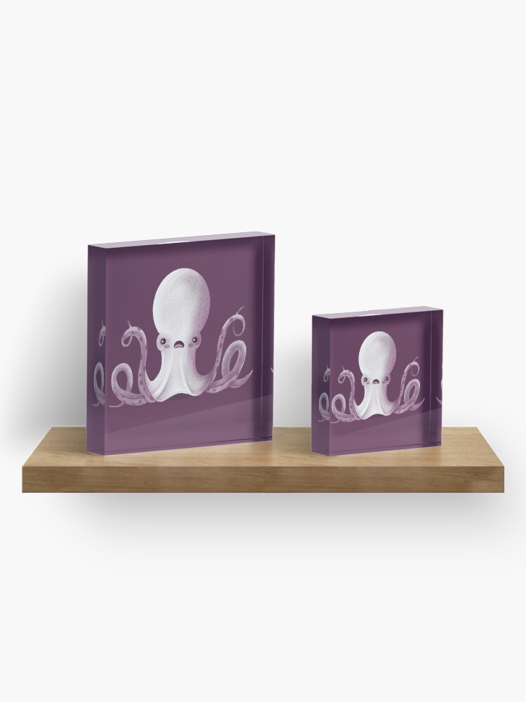 Alternate view of Ghostly Octopus Acrylic Block