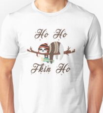 Ho Ho fkin Ho typography text art by Word Fandom - wordfandom Slim Fit T-Shirt