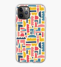 Kids Shapes Collage Blue Pink Yellow iPhone Case