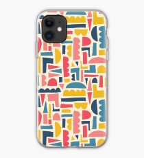 Kids Shapes Collage Blue Pink Yellow iPhone Case