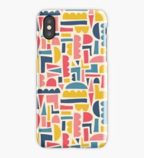 Kids Shapes Collage Blue Pink Yellow iPhone Case