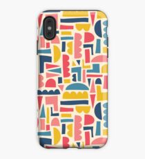 Kids Shapes Collage Blue Pink Yellow iPhone Case