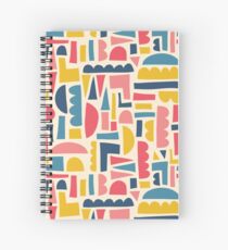 Kids Shapes Collage Blue Pink Yellow Spiral Notebook
