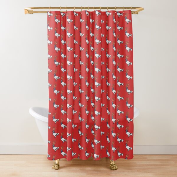 Christmas Reindeer Fred the Pigeon Shower Curtain