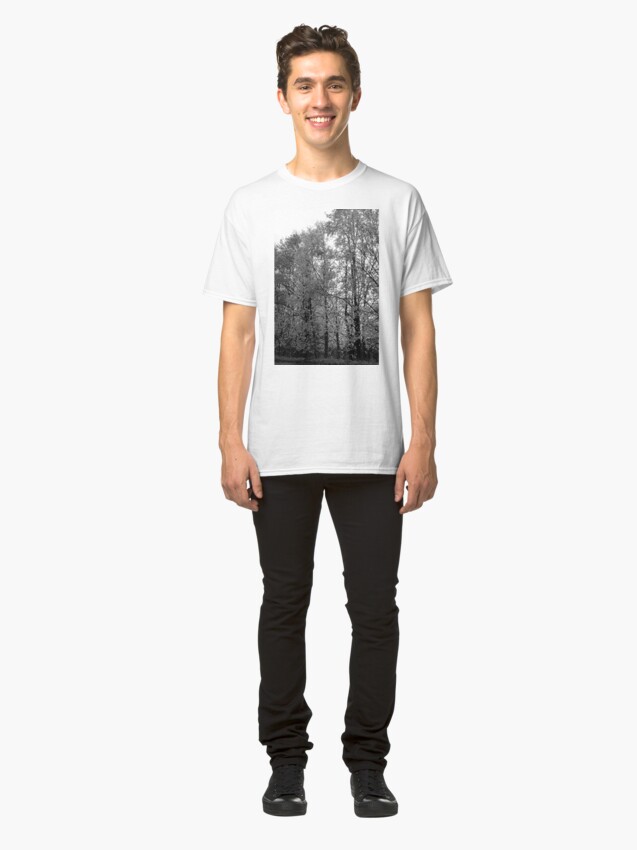 Alternate view of Autumn Trees in Black and White Classic T-Shirt