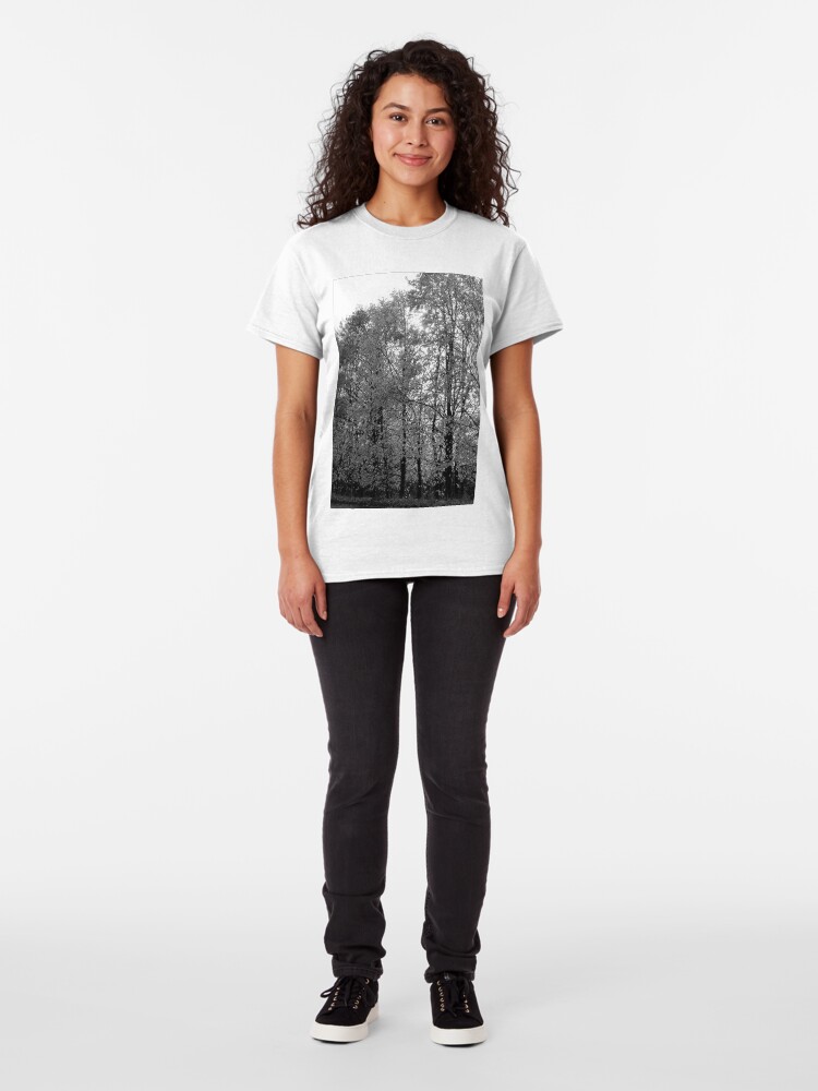 Alternate view of Autumn Trees in Black and White Classic T-Shirt