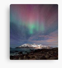 Aurora Borealis at the beach Canvas Print