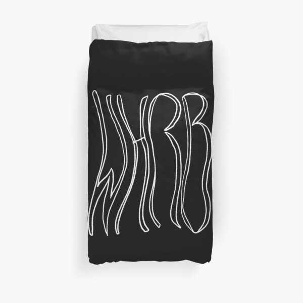 Wavy WHRB White on Black Duvet Cover
