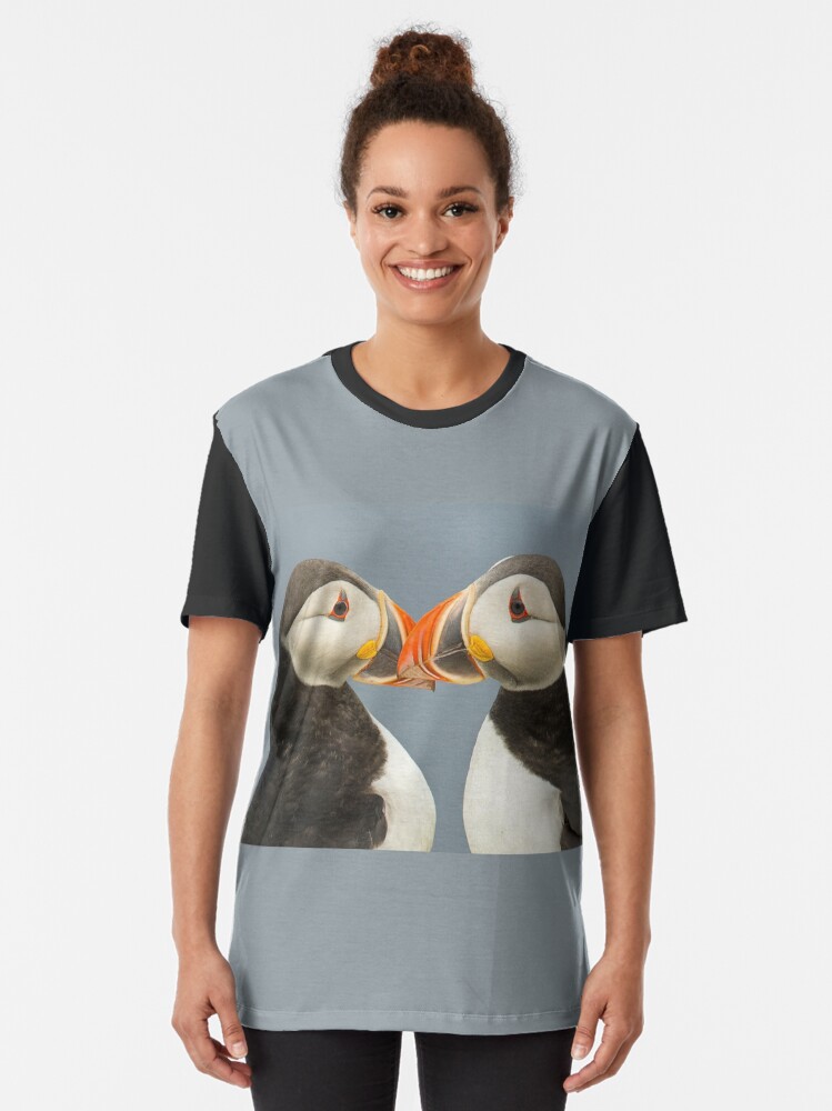 Alternate view of Pair of Atlantic Puffins Graphic T-Shirt