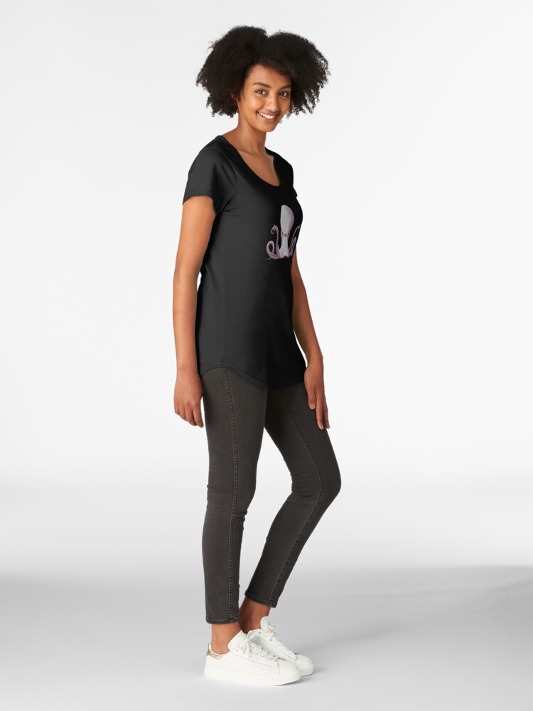 Alternate view of Ghostly Octopus Premium Scoop T-Shirt