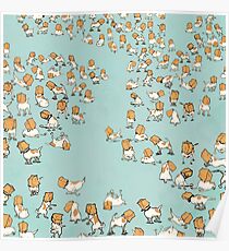 20000 Jack Russells mit Taschen auf dem Kopf Poster