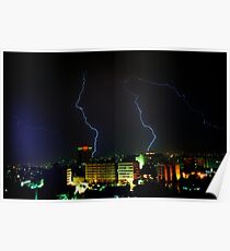 Lightning over Amman Poster