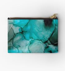 Mystic Water: Original Abstract Alcohol Ink Painting Zipper Pouch