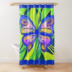 Jungle Butterfly Shower Curtain