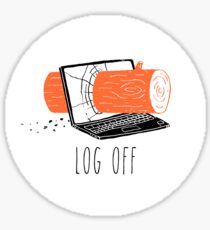 Log Off Glossy Sticker