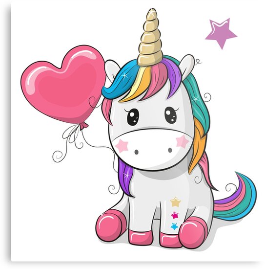 unicorn birthday metal print by earthsavers redbubble