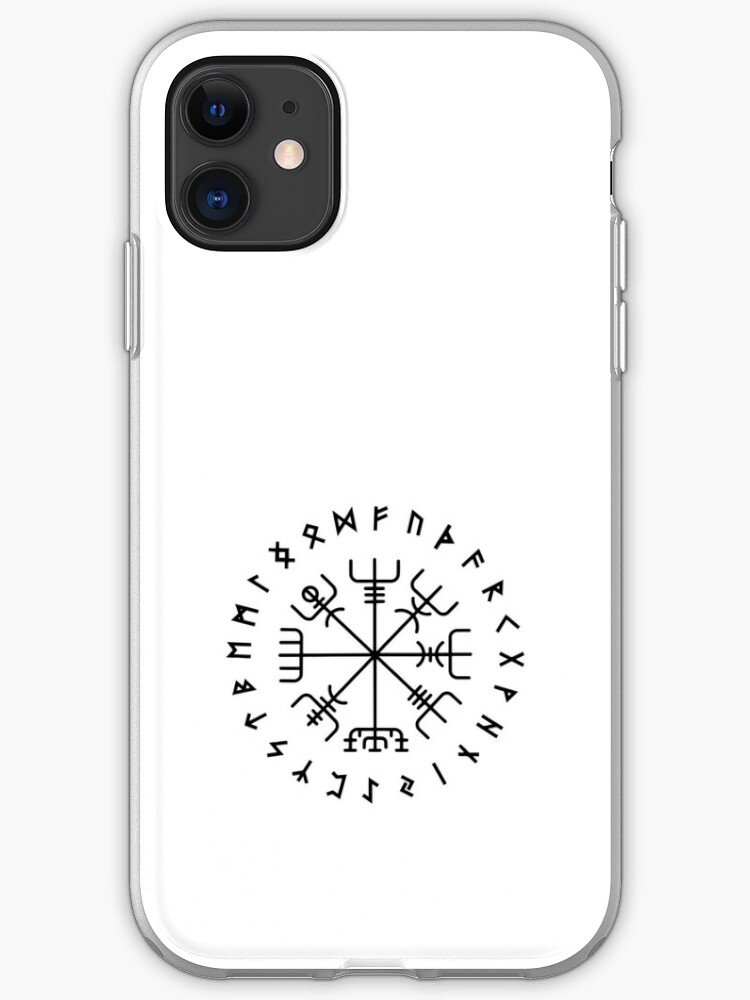 Viking Norse Protection Compass With Circle Runes Grunge Texture
