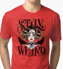 Rose and The Ravens {Stay Weird} Colour Version Tri-blend T-Shirt