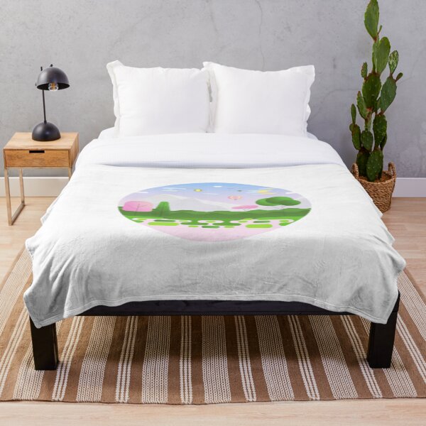 A landscape beautiful colored trees and gray mountains Throw Blanket