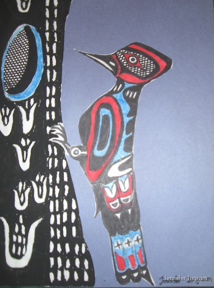 "Northwest Native Influence of Woodpecker" by Jennifer Ingram Redbubble