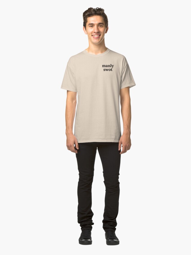 Alternate view of Manly Swot Black Text Classic T-Shirt