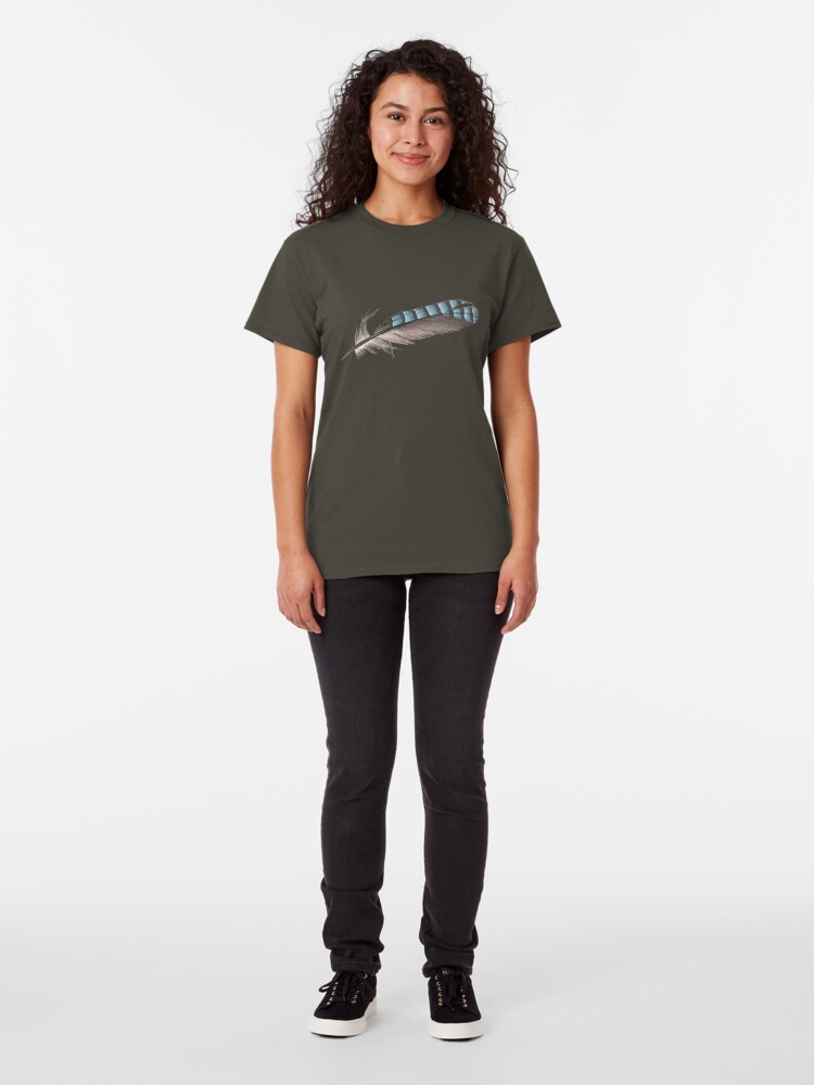 Alternate view of Garrulus Jay Feather Illustration Classic T-Shirt