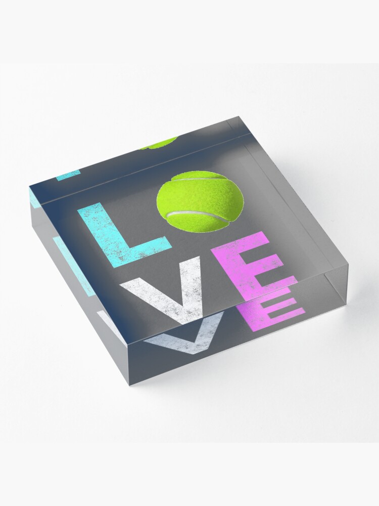 Alternate view of Awesome Tennis gift for Girls & Women LOVE Tennis Love Acrylic Block