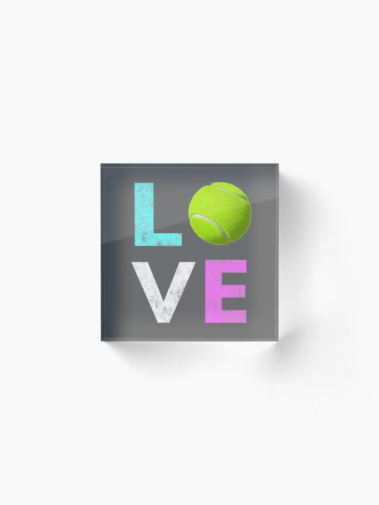 Alternate view of Awesome Tennis gift for Girls & Women LOVE Tennis Love Acrylic Block