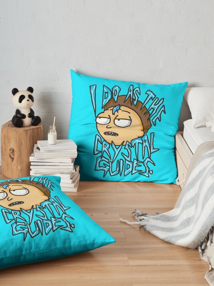 Alternate view of Morty "I Do As The Crystal Guides" quote from Rick and Morty™ Death Crystal Floor Pillow
