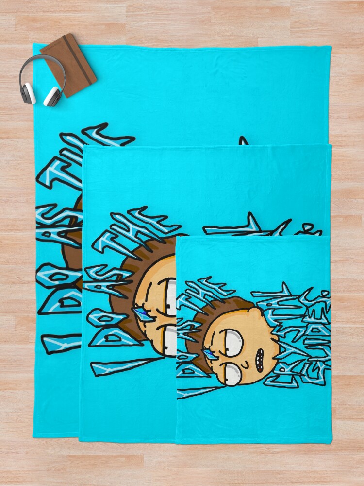 Alternate view of Morty "I Do As The Crystal Guides" quote from Rick and Morty™ Death Crystal Throw Blanket