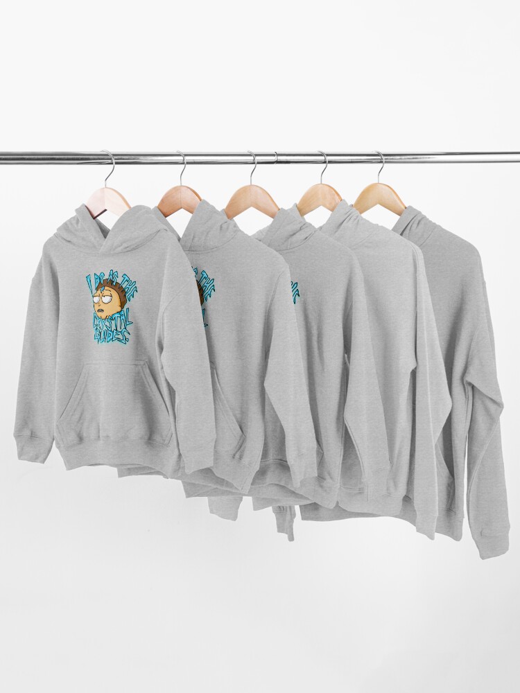 Alternate view of Morty "I Do As The Crystal Guides" quote from Rick and Morty™ Death Crystal Kids Pullover Hoodie