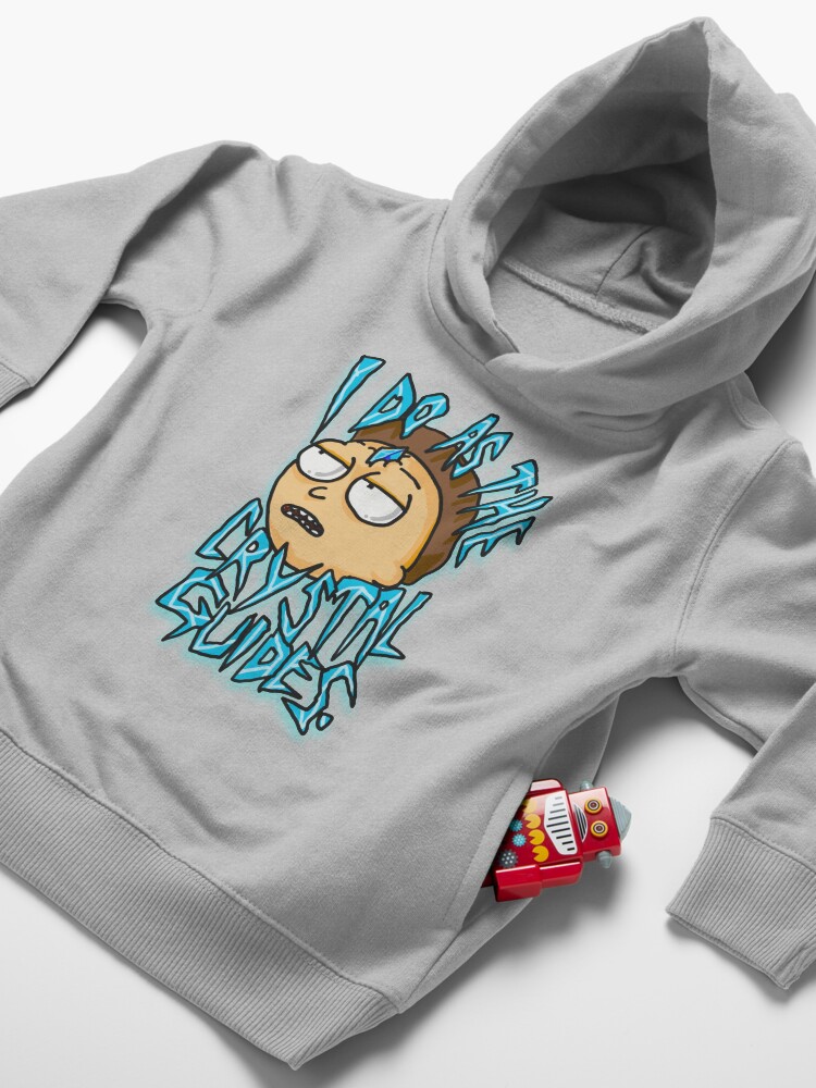 Alternate view of Morty "I Do As The Crystal Guides" quote from Rick and Morty™ Death Crystal Toddler Pullover Hoodie