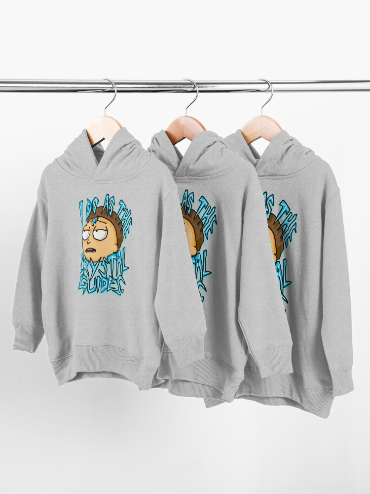 Alternate view of Morty "I Do As The Crystal Guides" quote from Rick and Morty™ Death Crystal Toddler Pullover Hoodie