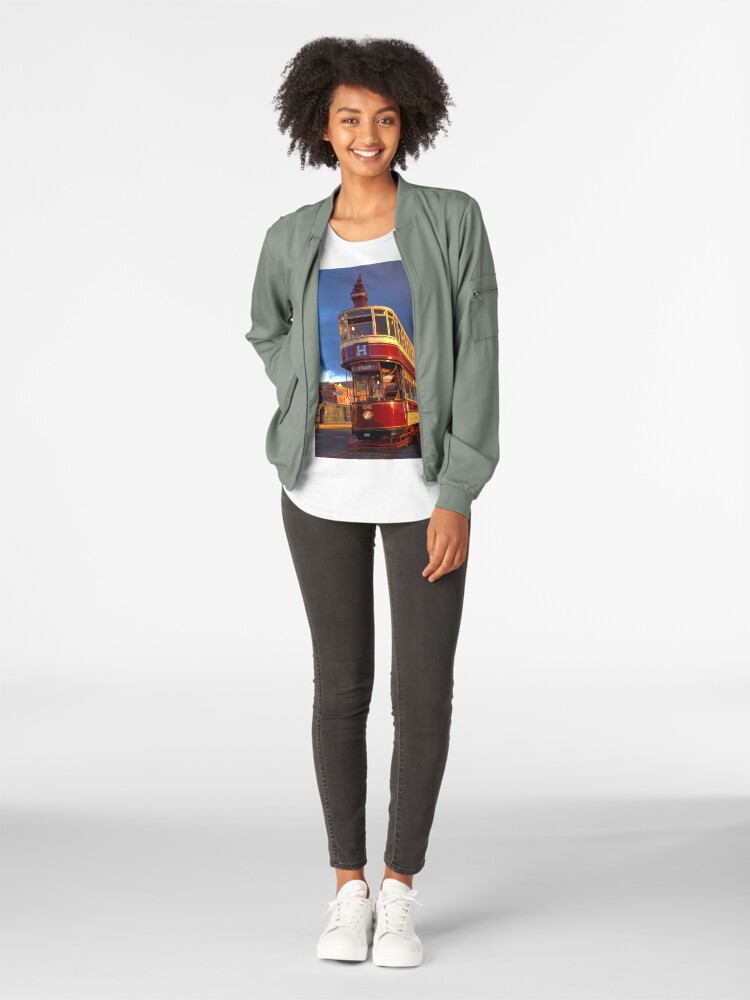 Alternate view of Blackpool Heritage Tram and Blackpool Tower Premium Scoop T-Shirt